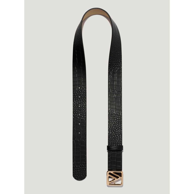 Veronika Maine Buckle Croc Embossed Leather Belt image number 1